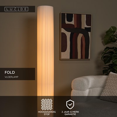 Lucide FOLD - Vloerlamp - Ø 20 cm - 3xE27 - Wit